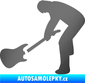Samolepka Music 007 levá rocker s kytarou grafitová metalíza