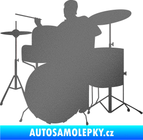 Samolepka Music 011 levá hráč na bicí grafitová metalíza