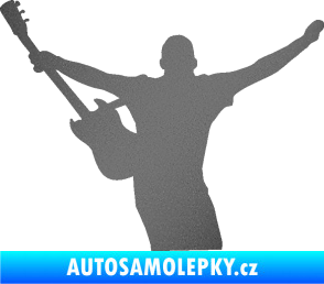 Samolepka Music 024 levá kytarista rocker grafitová metalíza