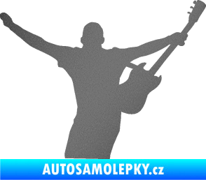 Samolepka Music 024 pravá kytarista rocker grafitová metalíza