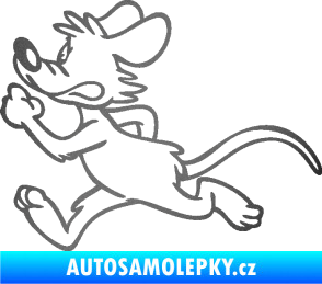 Samolepka Myš 001 levá sprintuje grafitová metalíza
