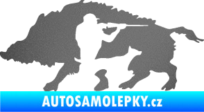 Samolepka Myslivost 006 levá divoké prase grafitová metalíza