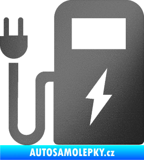 Samolepka Nabíjecí stanice 001 levá elektromobil charge grafitová metalíza