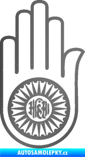 Samolepka Náboženský symbol Džinismus Ahimsa grafitová metalíza