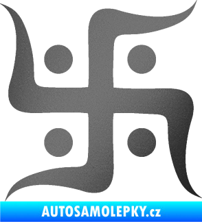 Samolepka Náboženský symbol Džinismus Svastika  grafitová metalíza