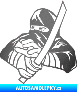 Samolepka Ninja silueta levá grafitová metalíza