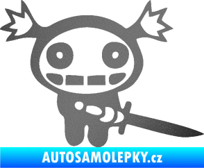 Samolepka Ninja zombie girl pravá grafitová metalíza