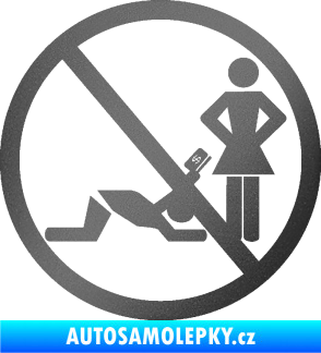 Samolepka No free money grafitová metalíza