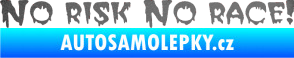 Samolepka No risk no race 002 grafitová metalíza