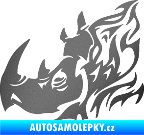 Samolepka Nosorožec 004 levá grafitová metalíza