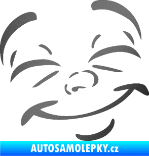 Samolepka Obličej 004 pravá šťastný grafitová metalíza