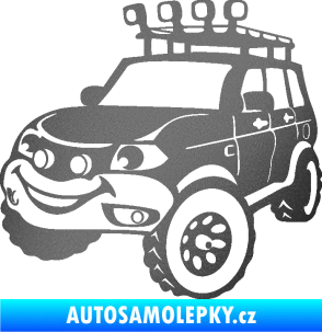 Samolepka Off Road 005 levá veselé autíčko grafitová metalíza