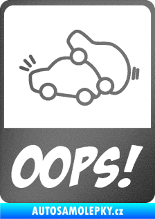 Samolepka Oops love cars 002 grafitová metalíza