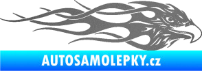 Samolepka Orel 016 pravá v plamenech grafitová metalíza