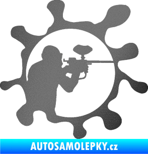 Samolepka Paintball 004 pravá grafitová metalíza
