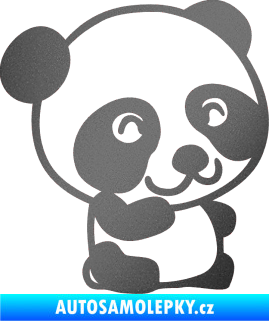 Samolepka Panda 002 pravá grafitová metalíza