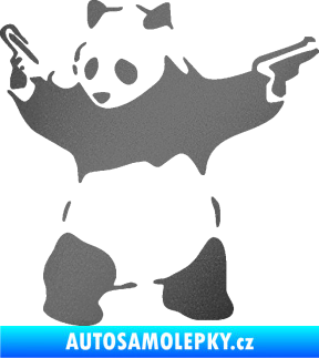 Samolepka Panda 007 levá gangster grafitová metalíza
