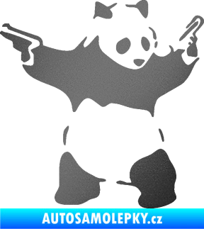 Samolepka Panda 007 pravá gangster grafitová metalíza