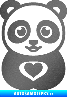 Samolepka Panda 008 roztomilá grafitová metalíza