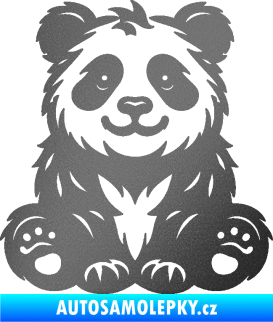 Samolepka Panda 013 levá spokojená grafitová metalíza