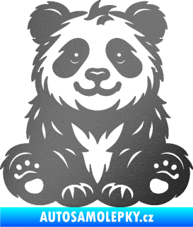 Samolepka Panda 013 pravá spokojená grafitová metalíza
