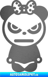 Samolepka Panda girl grafitová metalíza