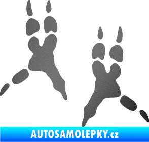 Samolepka Papoušek 008 stopy levá grafitová metalíza