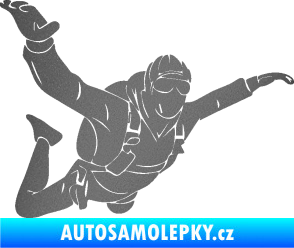 Samolepka Parašutista 004 pravá grafitová metalíza