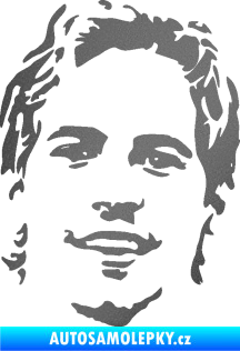 Samolepka Paul Walker 008 pravá obličej grafitová metalíza