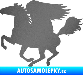 Samolepka Pegas 001 levá okřídlený kůň grafitová metalíza