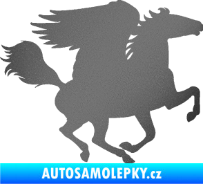 Samolepka Pegas 001 pravá okřídlený kůň grafitová metalíza