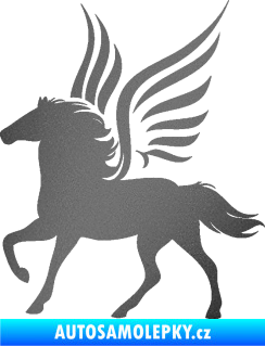 Samolepka Pegas 002 levá okřídlený kůň grafitová metalíza