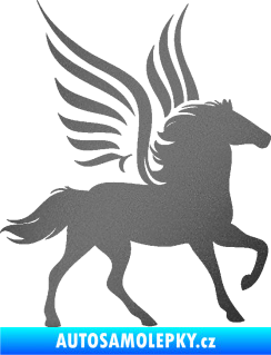 Samolepka Pegas 002 pravá okřídlený kůň grafitová metalíza
