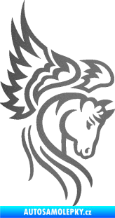 Samolepka Pegas 003 pravá okřídlený kůň hlava grafitová metalíza