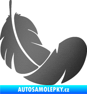 Samolepka Peříčko 008 pravá grafitová metalíza