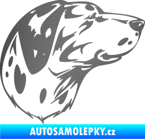 Samolepka Pes 002 pravá Dalmatin grafitová metalíza