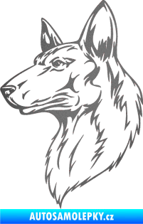 Samolepka Pes 019 levá grafitová metalíza