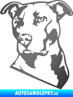 Samolepka Pes 054 levá Pitbull grafitová metalíza