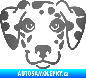 Samolepka Pes 064 Dalmatin grafitová metalíza