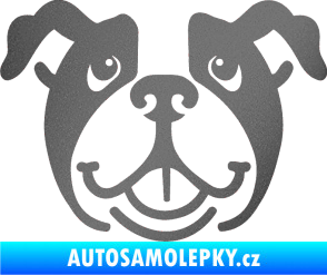 Samolepka Pes 069 Buldoček grafitová metalíza