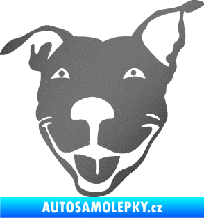 Samolepka Pes 072 levá Pitbull grafitová metalíza