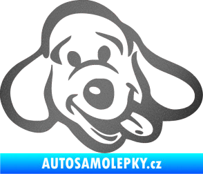 Samolepka Pes 078 pravá grafitová metalíza