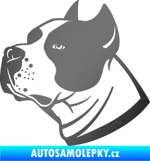 Samolepka Pes 081 levá Stafordširský bulteriér grafitová metalíza
