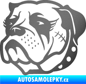 Samolepka Pes 097 levá Buldok grafitová metalíza