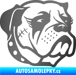 Samolepka Pes 097 pravá Buldok grafitová metalíza