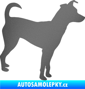 Samolepka Pes 100 pravá Pražský krysařík grafitová metalíza