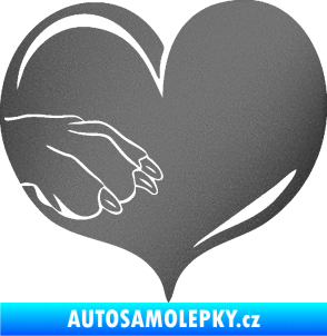Samolepka Pes 102 levá packa grafitová metalíza