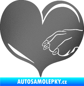 Samolepka Pes 102 pravá packa grafitová metalíza
