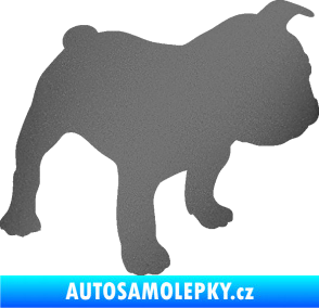 Samolepka Pes 108 pravá Francouzský buldoček grafitová metalíza