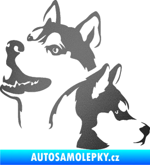 Samolepka Pes 117 levá husky grafitová metalíza